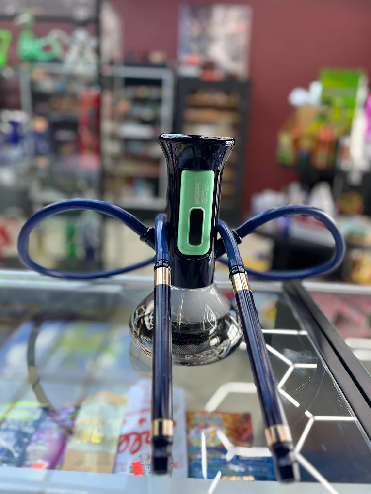Additional hookah and shisha products displayed inside the store