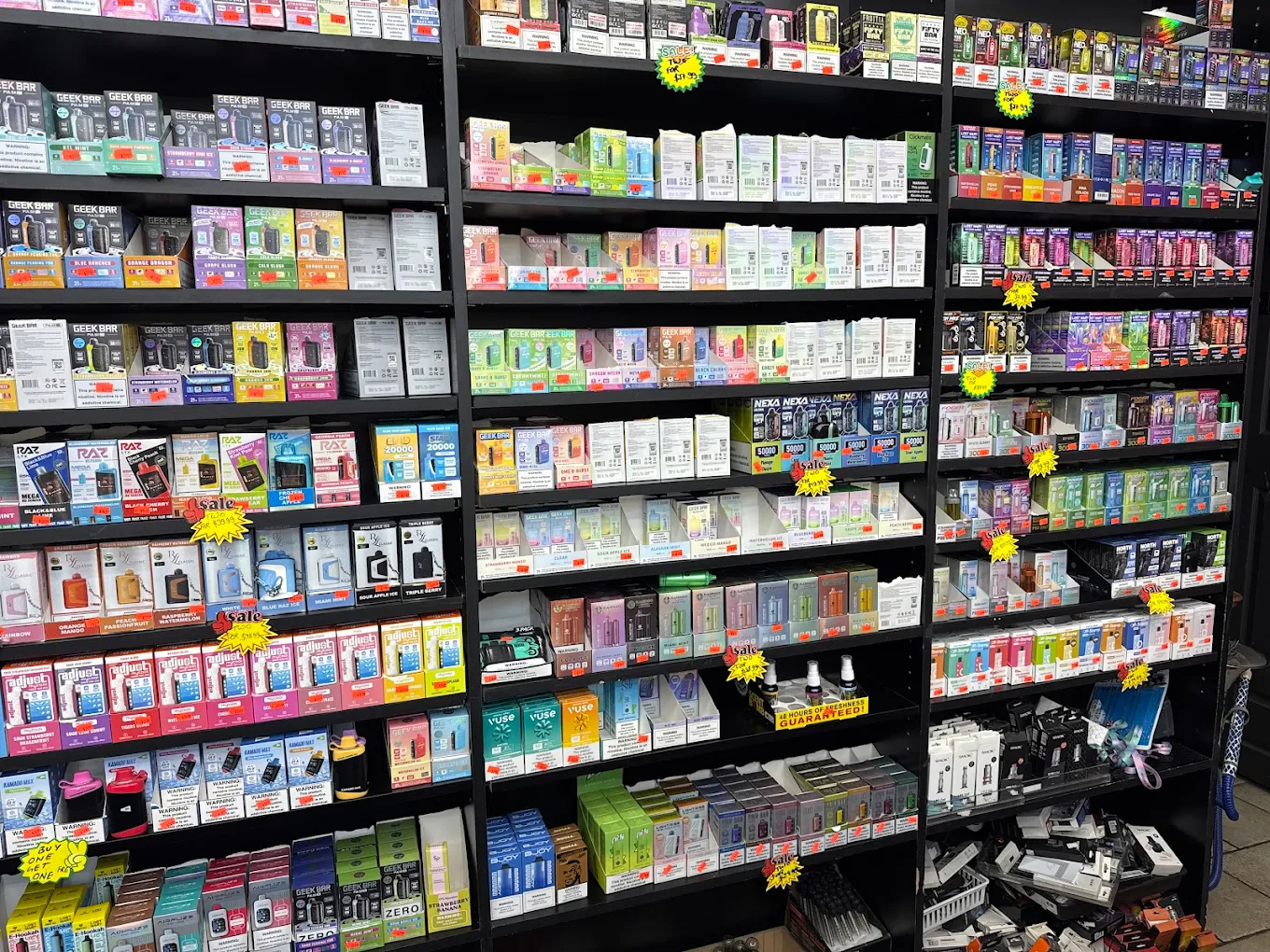 Close-up of premium vape products with brighter product density